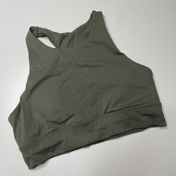 Savvi Green Prism Mesh Twist Back High Neck Sports Bra - Picture 3 of 5